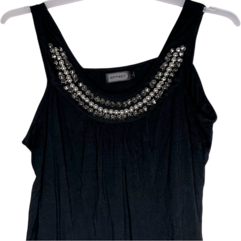 Effect Brand Black silver Studded tank top Poly/Cotton/Spandex Size Large - Picture 5 of 13